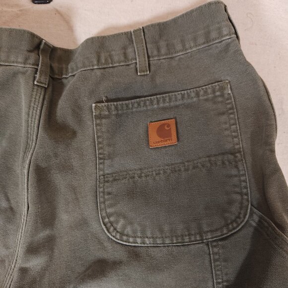 Carhartt Original Fit Flannel Lined Carpenter Pants Mens 42x32 Utility ~36x29.5 - Picture 13 of 16